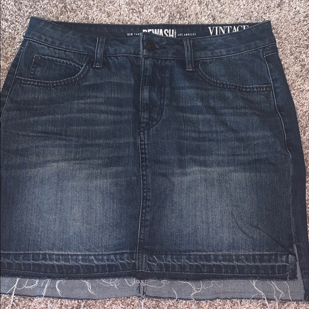 Dark wash denim skirt